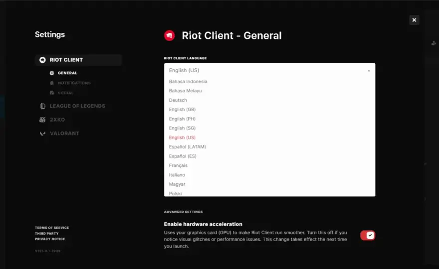 Jak zmienić język w LoL-u przez Riot Client?