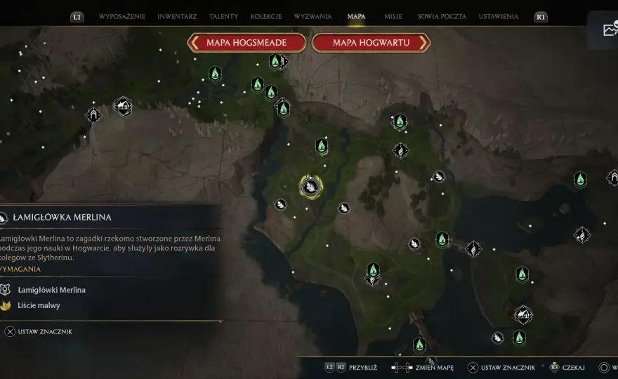 Próby Merlina w Hogwarts Legacy - rozwiązania wszystkich typów